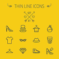 Image showing Business shopping thin line icon set