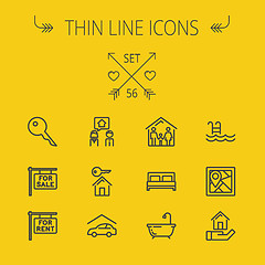 Image showing Real Estate thin line icon set