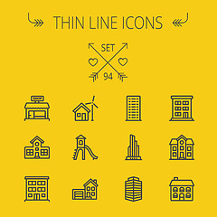 Image showing Construction thin line icon set