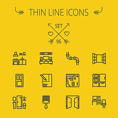 Image showing Construction thin line icon set