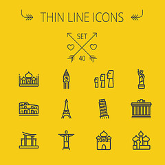 Image showing Travel thin line icon set