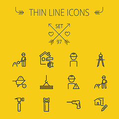 Image showing Construction thin line icon set