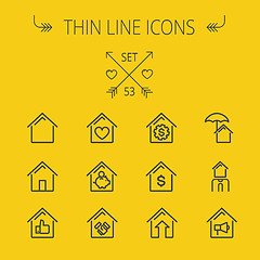 Image showing Real Estate thin line icon set