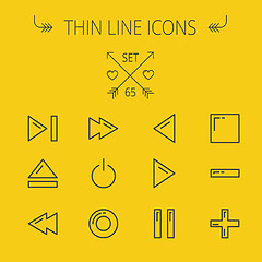 Image showing Music and entertainment thin line icon set