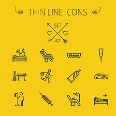 Image showing Medicine thin line icon set