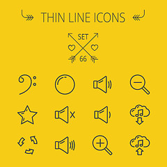 Image showing Music and entertainment thin line icon set