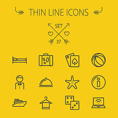 Image showing Travel thin line icon set