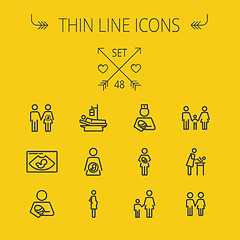 Image showing Medicine thin line icon set