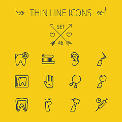 Image showing Medicine thin line icon set