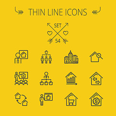 Image showing Real Estate thin line icon set