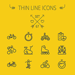 Image showing Sports thin line icon set