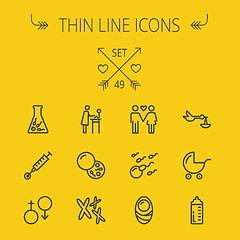 Image showing Medicine thin line icon set