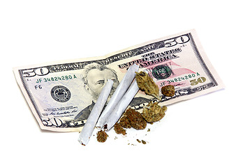 Image showing joints with buds and money