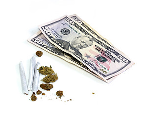 Image showing money with joints and pot