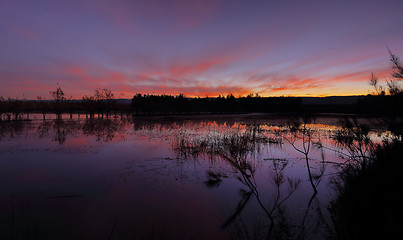 Image showing Sundown colours at Duralia lakes Penrith