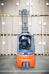 Image showing Worker Examining Stock At Warehouse