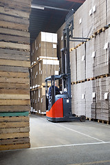 Image showing Supervisor Examining Stockpile At Warehouse