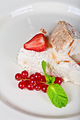 Image showing cream berries dessert