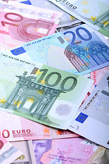 Image showing European banknotes, Euro currency from Europe, Euros.