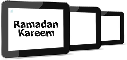 Image showing tablet pc with ramadan kareem word on it