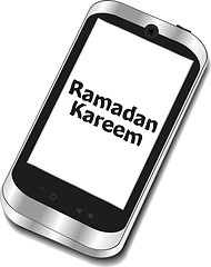 Image showing smart phone with ramadan kareem word on it