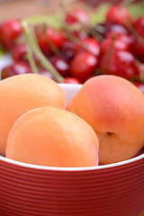 Image showing Summer Fruits, cherries, apricots