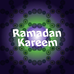 Image showing Arabic Islamic calligraphy of text Ramadan Kareem on abstract background