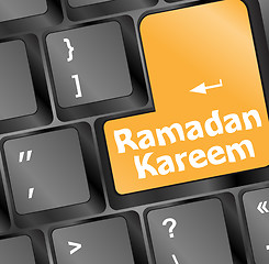 Image showing Computer keyboard with ramadan kareem word on it