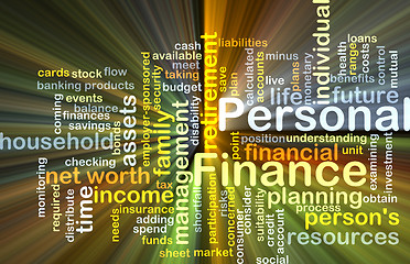 Image showing Personal finance background concept glowing