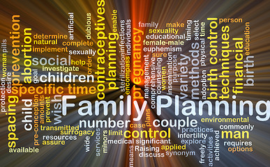 Image showing Family planning background concept glowing