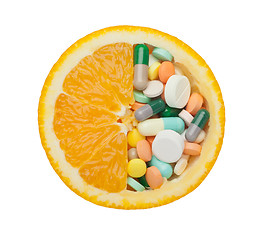 Image showing Orange and medicine