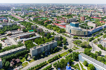 Image showing Aerial view on Gas and Oil University. Tyumen