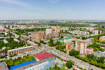 Image showing Aerial view on Melnikayte street. Tyumen. Russia