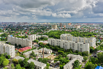 Image showing Top view on the panorama of city. Tyumen. Russia