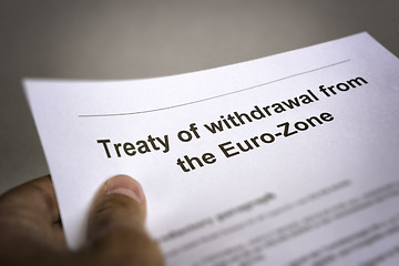 Image showing Treaty withdrawal from Euro-Zone