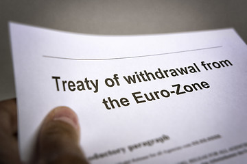 Image showing Treaty withdrawal from Euro-Zone