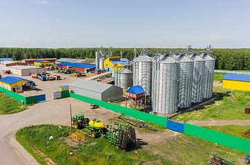 Image showing Machine yard of modern agricultural firm. Tyumen