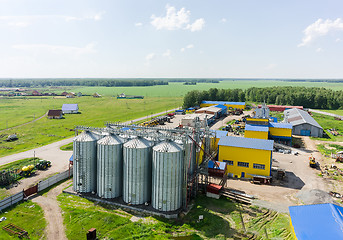 Image showing Machine yard of modern agricultural firm. Tyumen