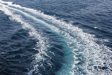 Image showing Ship Track on sea