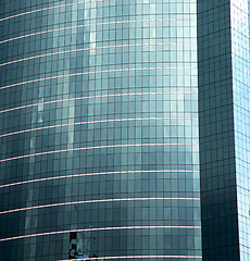 Image showing asia bangkok  thailand of some blue   skyscraper  window    the 