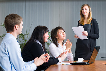 Image showing Woman making a business presentation