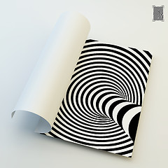 Image showing A4 business blank. Black and white abstract striped background. 