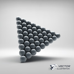 Image showing Pyramid of balls. 3d vector illustration. 