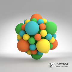 Image showing Molecular structure with spheres. 3d vector Illustration. 