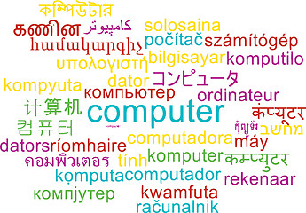 Image showing Computer multilanguage wordcloud background concept