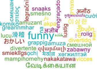 Image showing Funny multilanguage wordcloud background concept