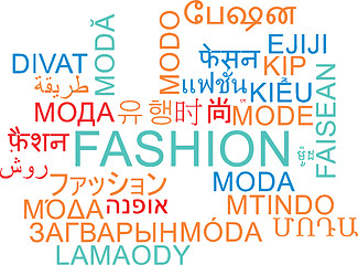 Image showing Fashion multilanguage wordcloud background concept