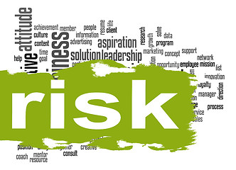 Image showing Risk word cloud with green banner