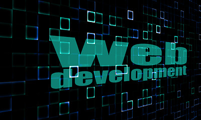 Image showing Web development word on digital background