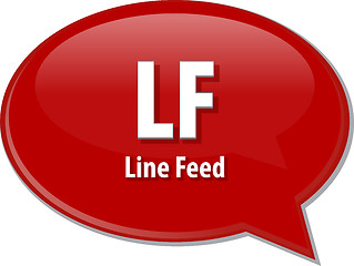 Image showing LF acronym definition speech bubble illustration